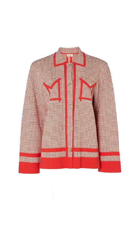 Orelie Knit Jacket - Red Mix