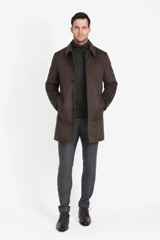 Pure Cashmere Euro Coat, Brown