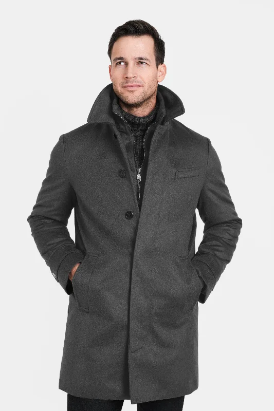 Pure Cashmere Euro Coat, Grey