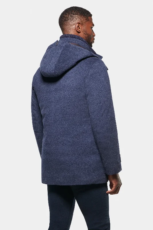 Pure Cashmere Hooded Parka, Imperial Blue