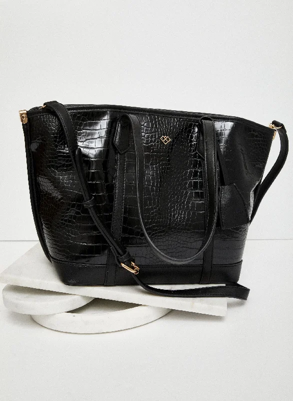 Faux Crocodile Tote Bag