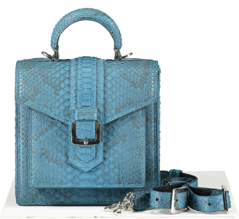 S'uvimal Blue Python Skin backpack /Crossbody Bag