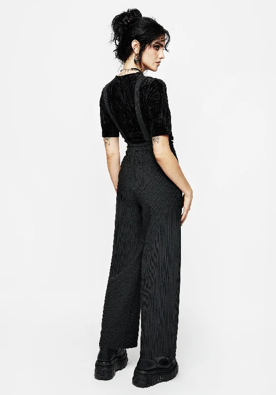 Tilda High Waist Wide Leg Pinstripe Suspender Trousers